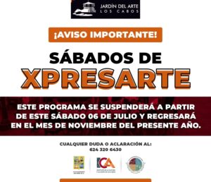 Se suspende Sábados de Xpresarte