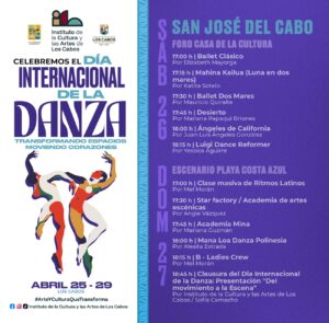 Celebremos el día Internacional de la danza, Sábado 26 y domingo 27 de abril del 2025 San José del Cabo