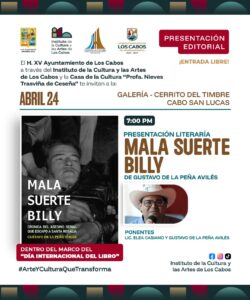 ICA invita a la comunidad a la presentación del libro “Mala Suerte        Billy”