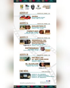 te presentamos la cartelera oficial del programa permanente cinematográfico “Cinema Vagabundo”