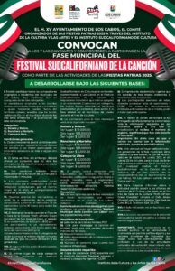 Convocatoria XVI Festival Sudcaliforniano de la Canción – Fase Municipal Los Cabos