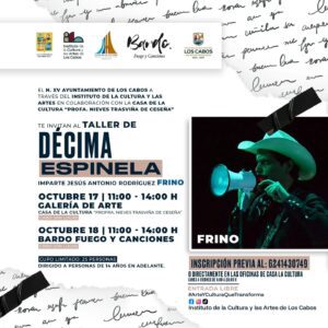Taller de “Décima Espinela”, impartido por: Jesus Antonio Rodriguez.