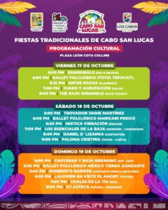 Programación de las actividades de las “Fiestas Tradicionales de Cabo San Lucas 2025