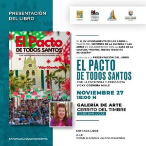 Te invitamos a la presentación del libro “El pacto de todos santos” por la escritora y periodista Vicky Güereña Mills