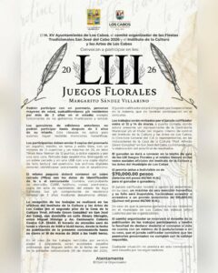 Te invitamos a participar en los LIII Juegos Florales “Margarito Sández Villarino”