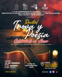 Te invitamos al recital de Trova y Poesía, celebrando al amor, por Saúl Laguna y Jesús Barragán
