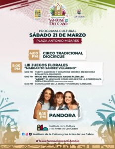 Nos vemos hoy, sábado 21 de marzo en el cuarto día de las Fiestas Tradicionales San José del Cabo 2026