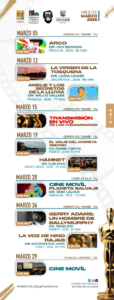 Cartelera oficial del programa  “Cinema Vagabundo” en el mes de marzo C.S.L.