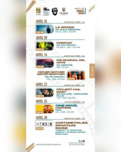 Cartelera oficial del programa permanente cinematográfico “Cinema Vagabundo”