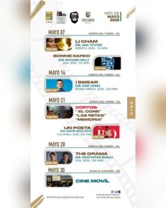 Cartelera “Cinema Vagabundo” este mes de mayo
