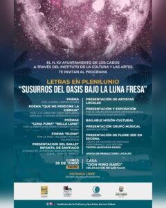 Evento cultural Letras en Plenilunio llega a Santiago