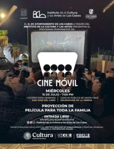 Programa Cine Móvil: Funciones gratuitas en Los Cabos este 15 de julio