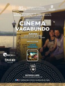Cine al aire libre: Proyección de Café Chairel en Cabo San Lucas