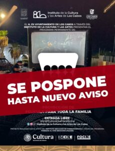 Suspensión temporal de funciones del Cine Móvil por mal clima en Los Cabos