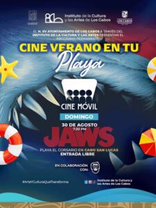 Cine de verano en Playa El Corsario: Disfruta Tiburón gratis en Los Cabos