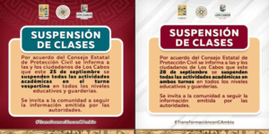 Suspensión de clases en Los Cabos por Protección Civil