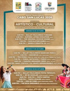 Programa Artístico Cultural Fiestas Tradicionales Cabo San Lucas 2026