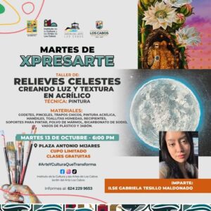 Taller gratuito de pintura Relieves Celestes en Los Cabos